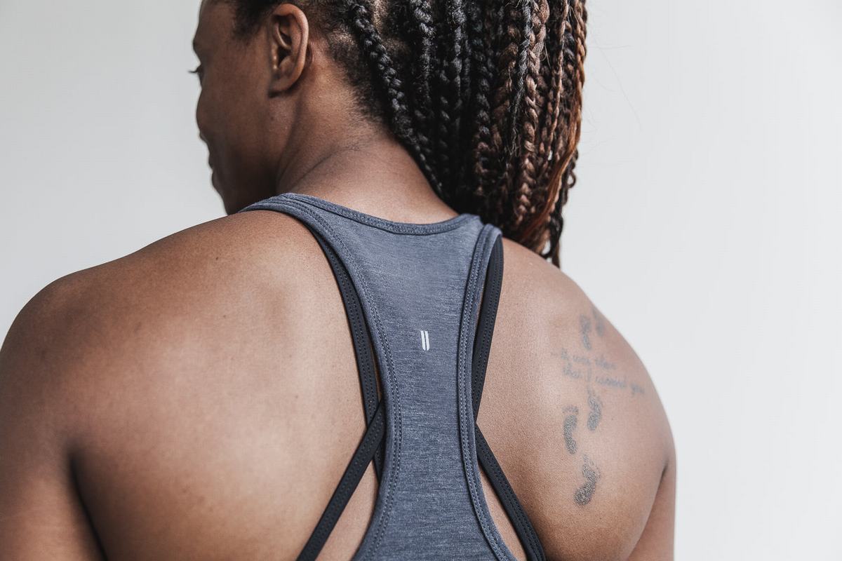 Debardeur Nobull Racerback Tank Femme Grise Foncé | WH9504713