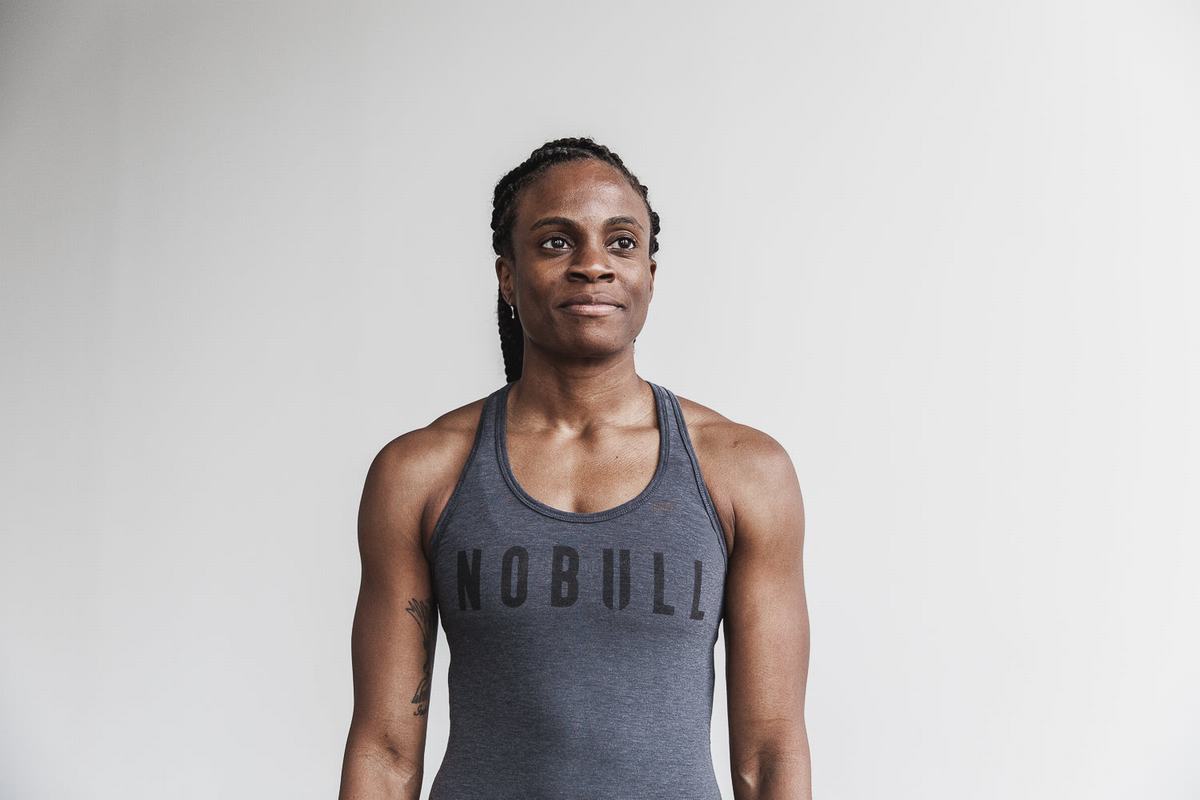 Debardeur Nobull Racerback Tank Femme Grise Foncé | WH9504713