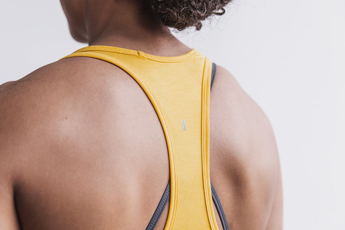 Debardeur Nobull Racerback Tank Femme Jaune | CP8731492