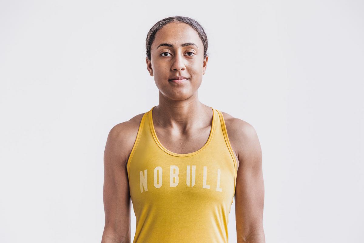 Debardeur Nobull Racerback Tank Femme Jaune | CP8731492