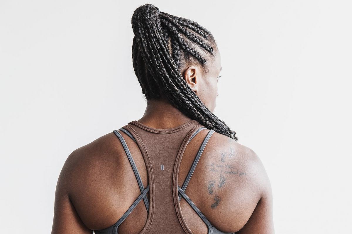 Debardeur Nobull Racerback Tank Femme Marron | FZ3015689