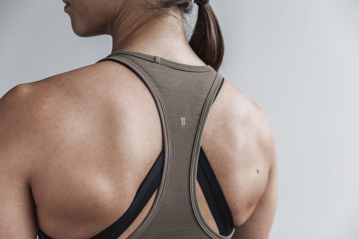 Debardeur Nobull Racerback Tank Femme Marron | PV8709246