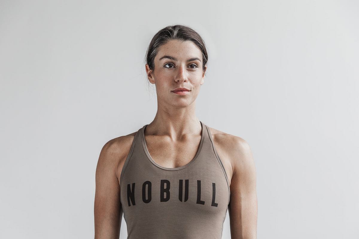 Debardeur Nobull Racerback Tank Femme Marron | PV8709246