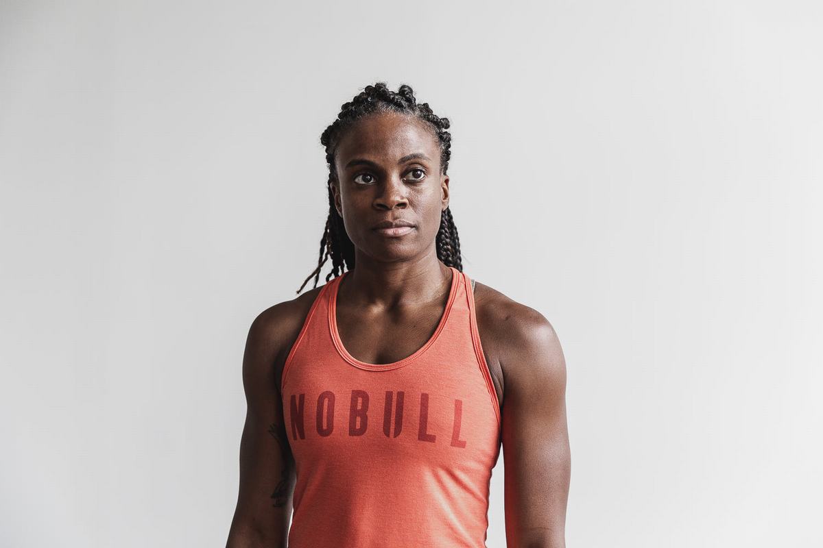 Debardeur Nobull Racerback Tank Femme Orange | NM3950162