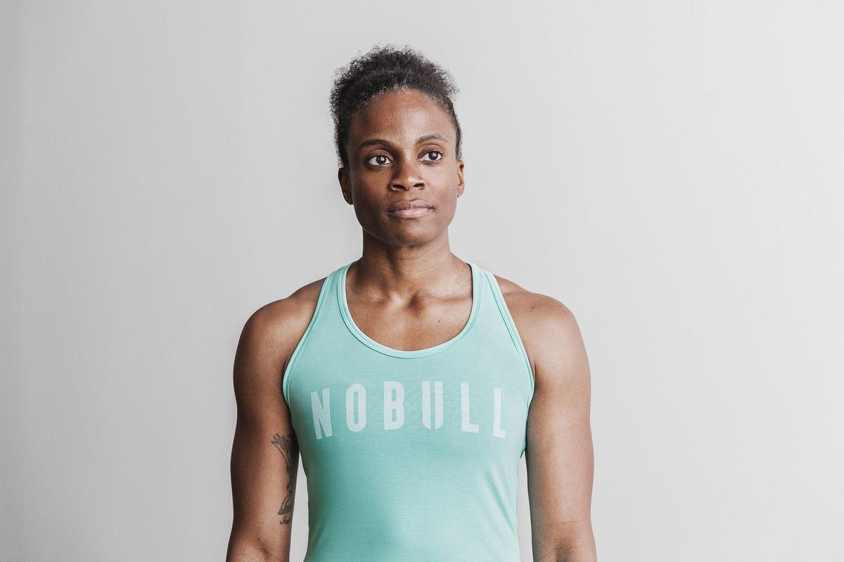 Debardeur Nobull Racerback Tank Femme Turquoise Clair | OT3082594