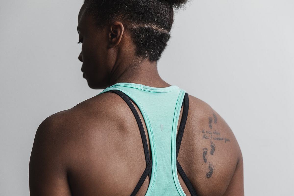 Debardeur Nobull Racerback Tank Femme Turquoise Clair | OT3082594