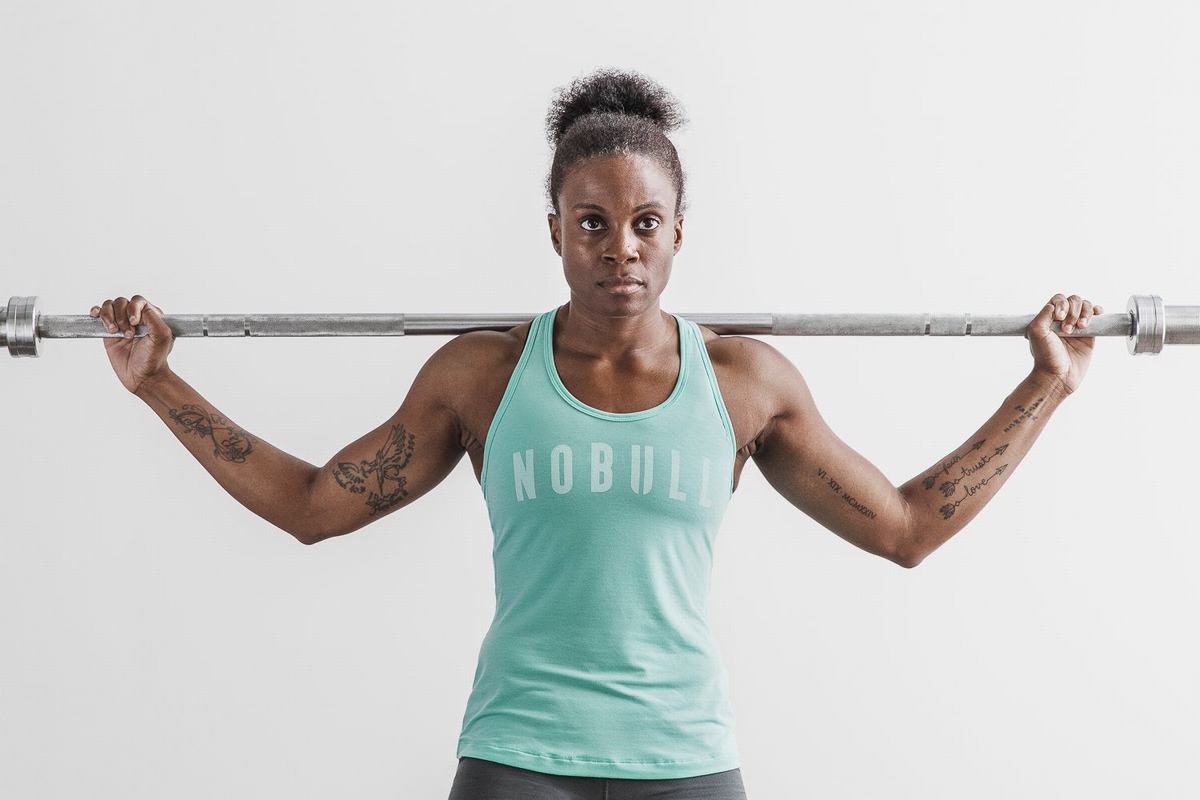 Debardeur Nobull Racerback Tank Femme Turquoise Clair | OT3082594