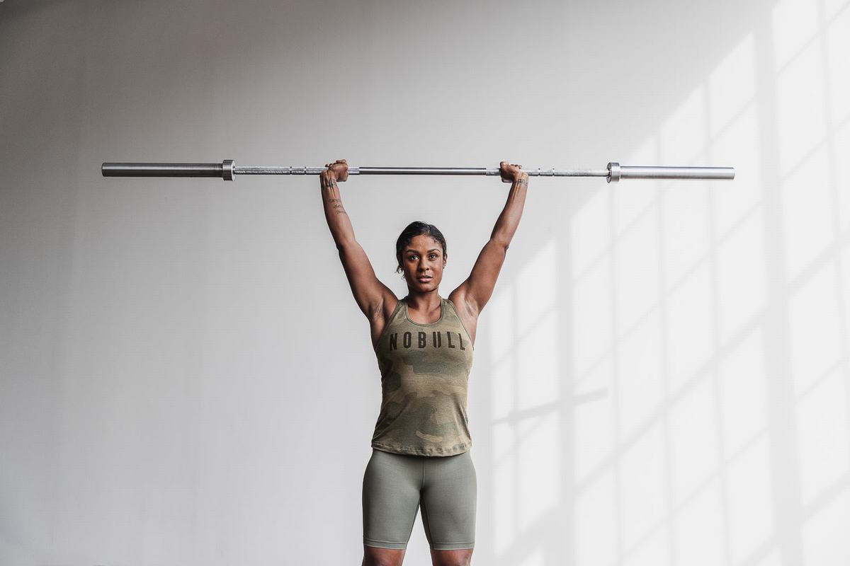 Debardeur Nobull Racerback Tank Femme Vert Camouflage | NX3825640