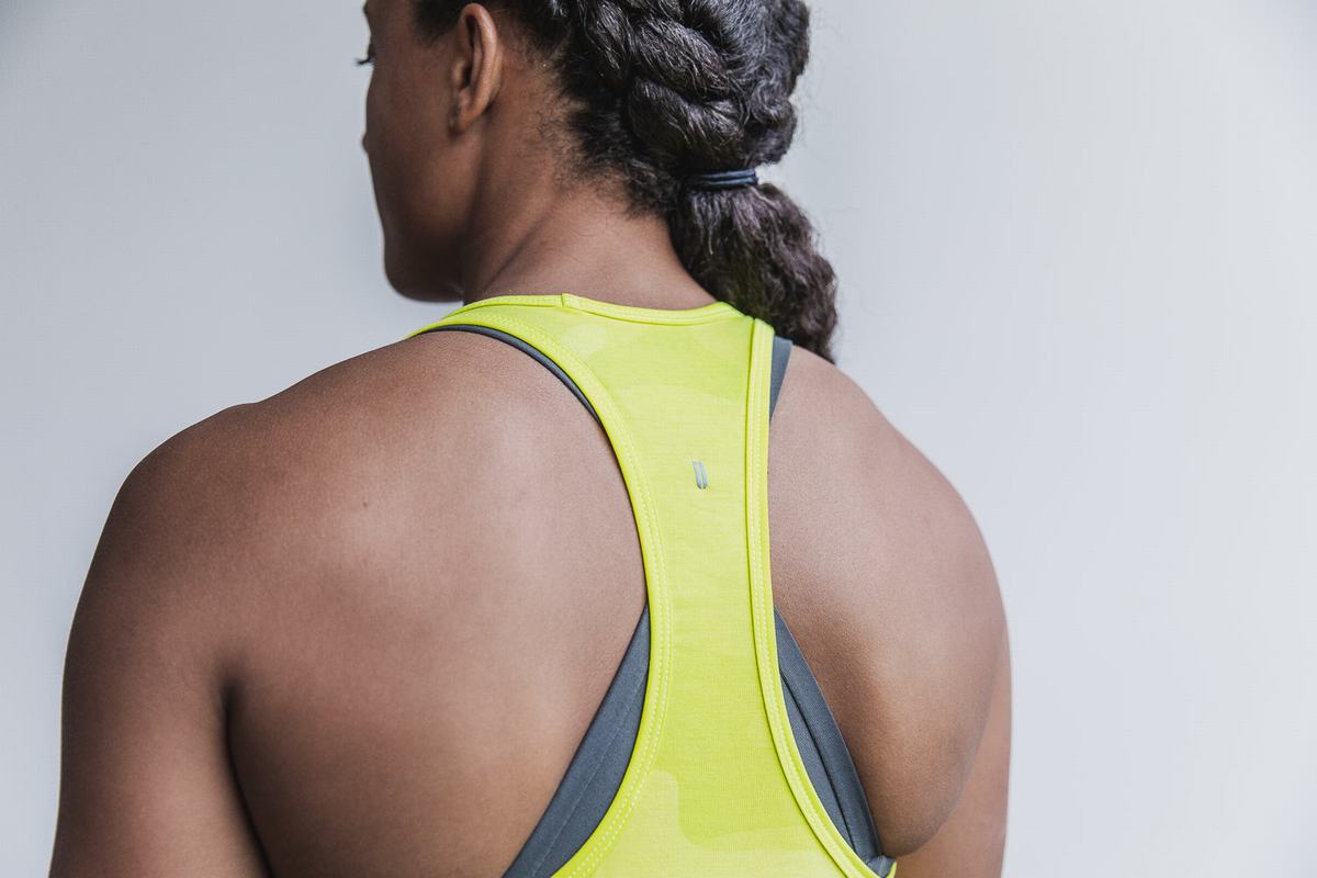 Debardeur Nobull Racerback Tank Neon Femme Jaune Camouflage | AJ4653190