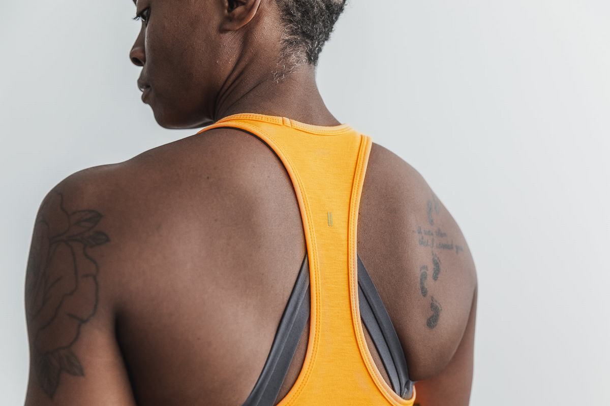 Debardeur Nobull Racerback Tank Neon Femme Orange | ZX8607143