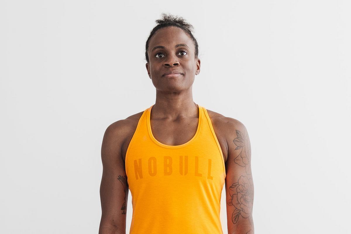Debardeur Nobull Racerback Tank Neon Femme Orange | ZX8607143