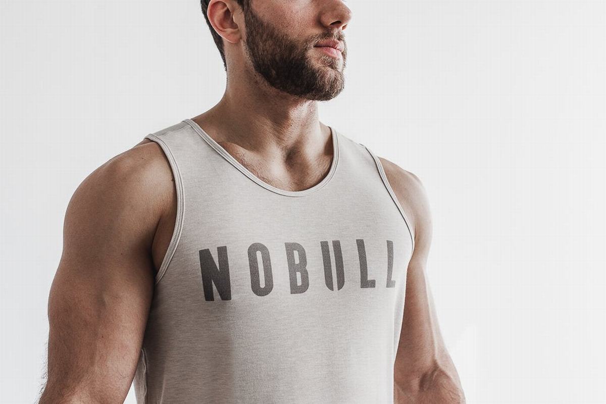 Debardeur Nobull Tank Homme Beige | RZ2953481