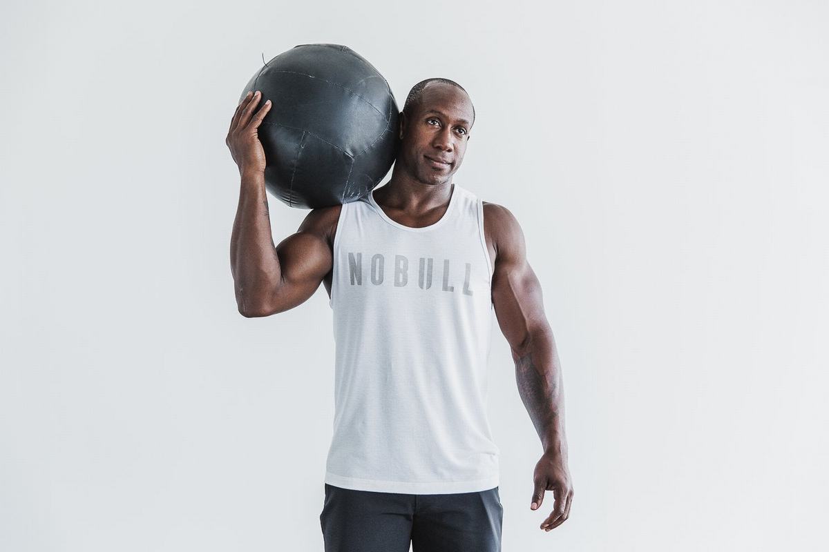 Debardeur Nobull Tank Homme Blanche | YV9517023