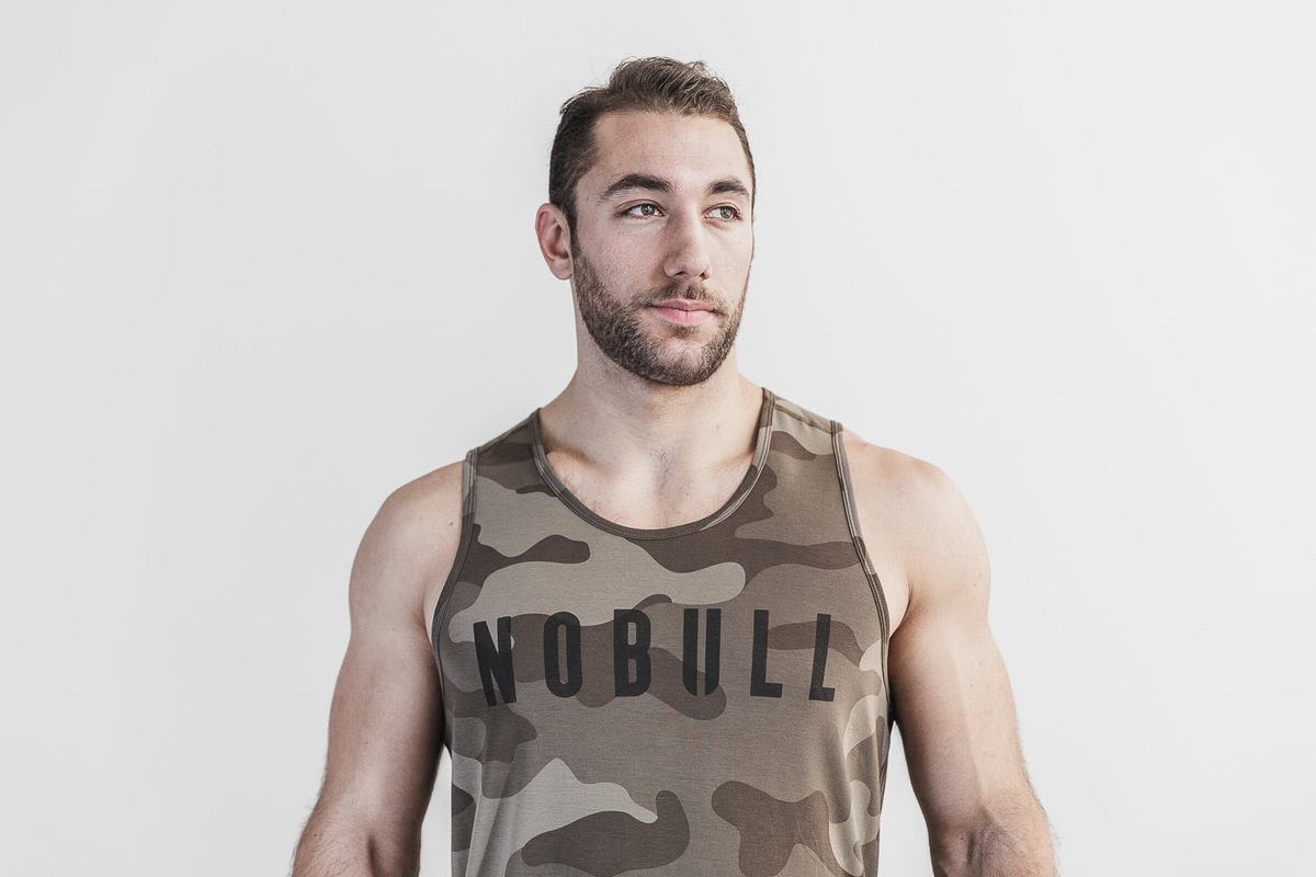 Debardeur Nobull Tank Homme Camouflage Foncé | QV6250348