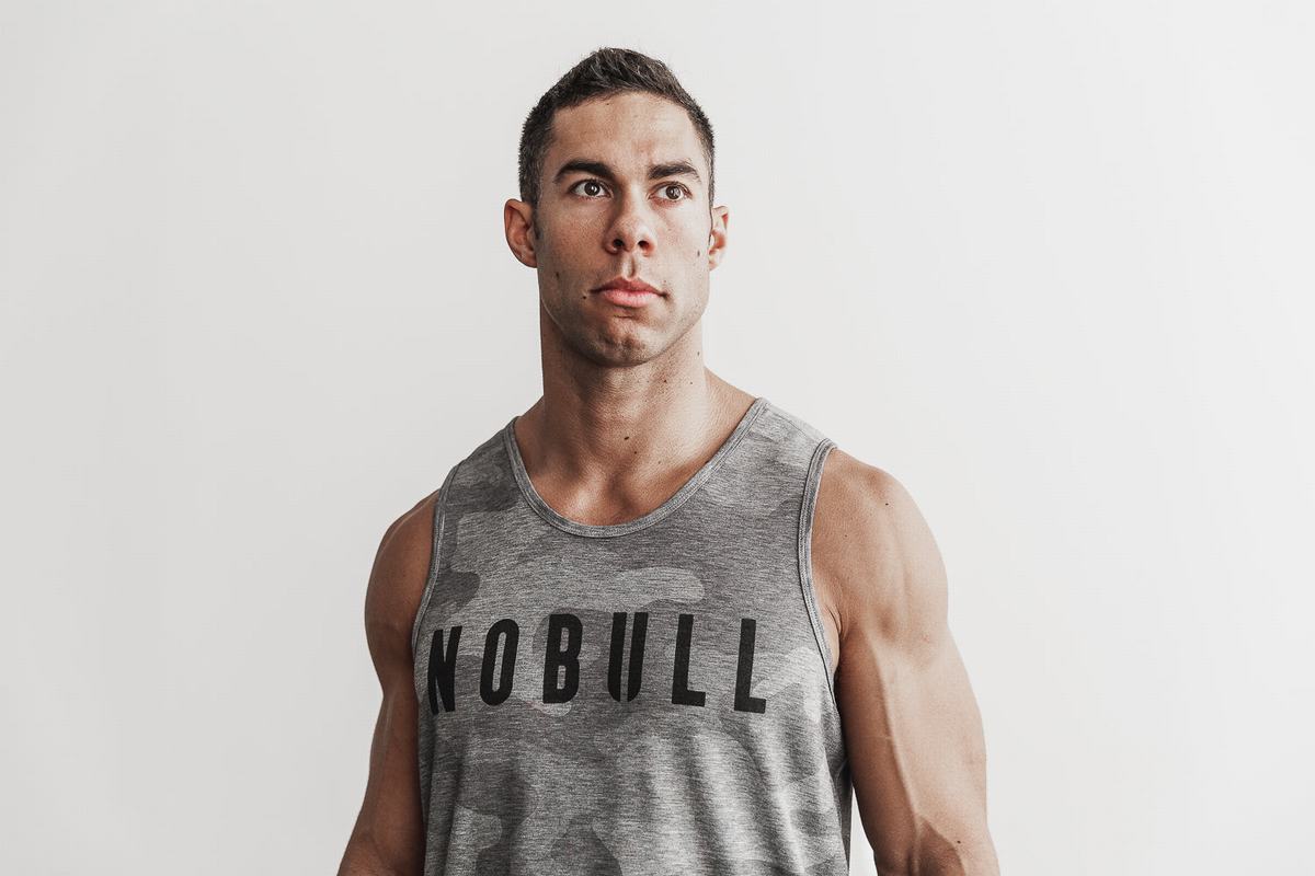 Debardeur Nobull Tank Homme Grise Camouflage | JW7298351
