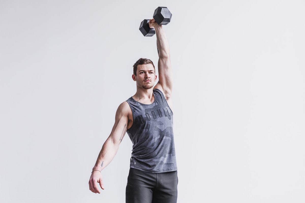 Debardeur Nobull Tank Homme Grise Camouflage | NU5621093