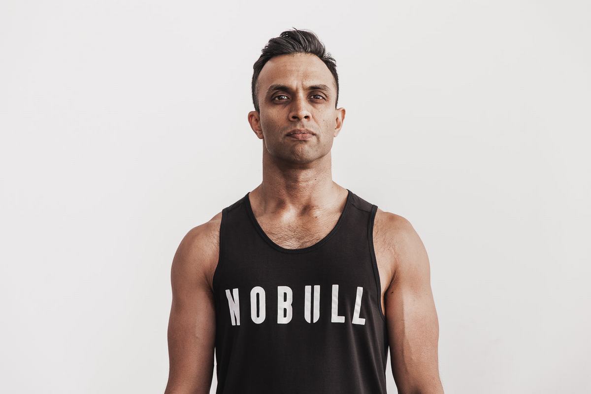 Debardeur Nobull Tank Homme Noir Blanche | DT6390217