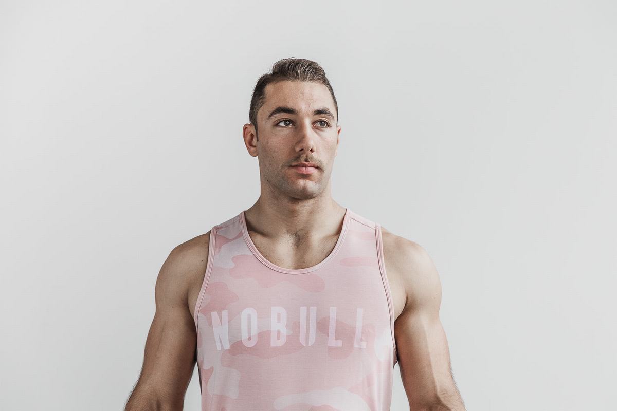Debardeur Nobull Tank Homme Rose Camouflage | OI7035184