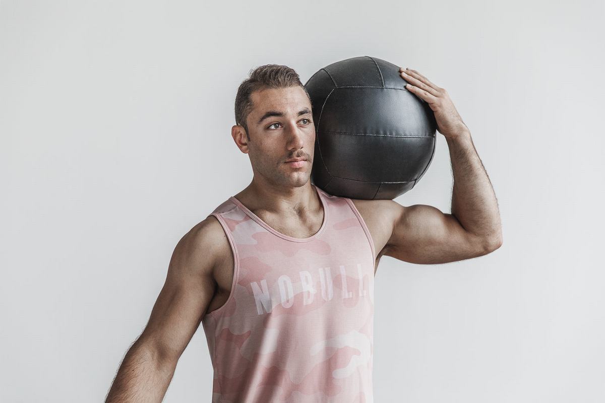Debardeur Nobull Tank Homme Rose Camouflage | OI7035184