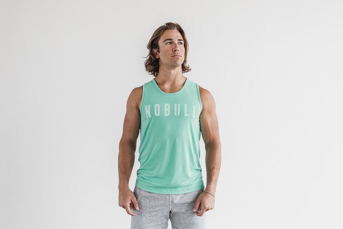 Debardeur Nobull Tank Homme Turquoise Clair | AM5839204