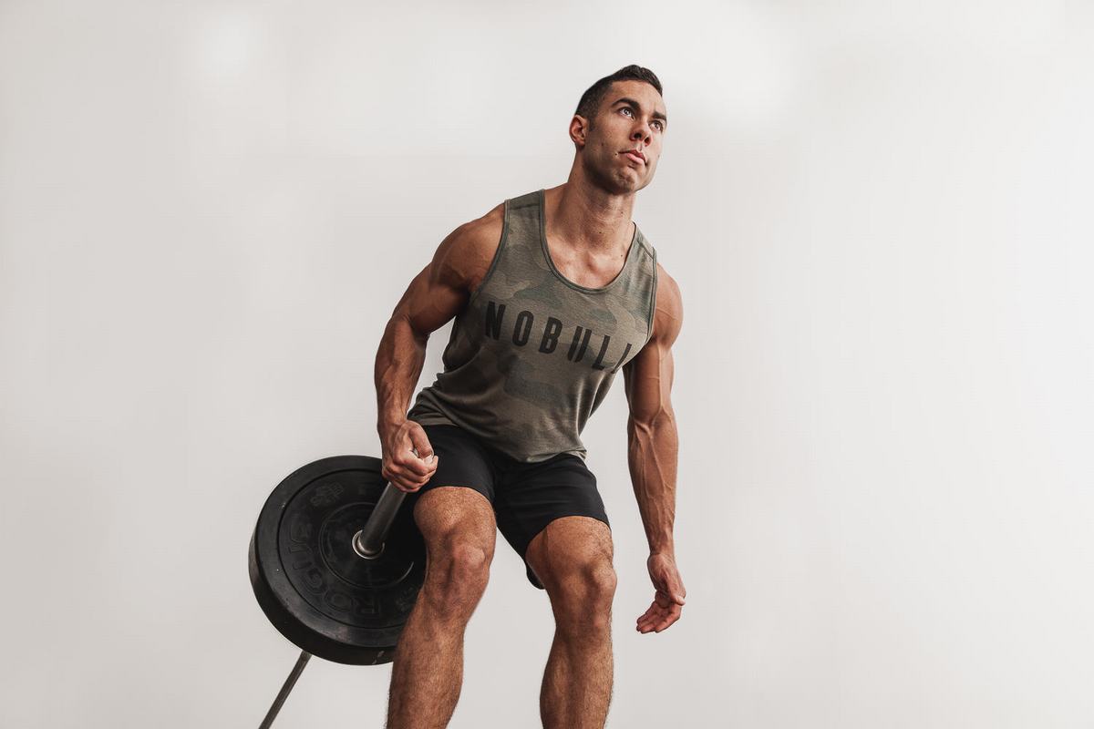Debardeur Nobull Tank Homme Vert Camouflage | PT3081597