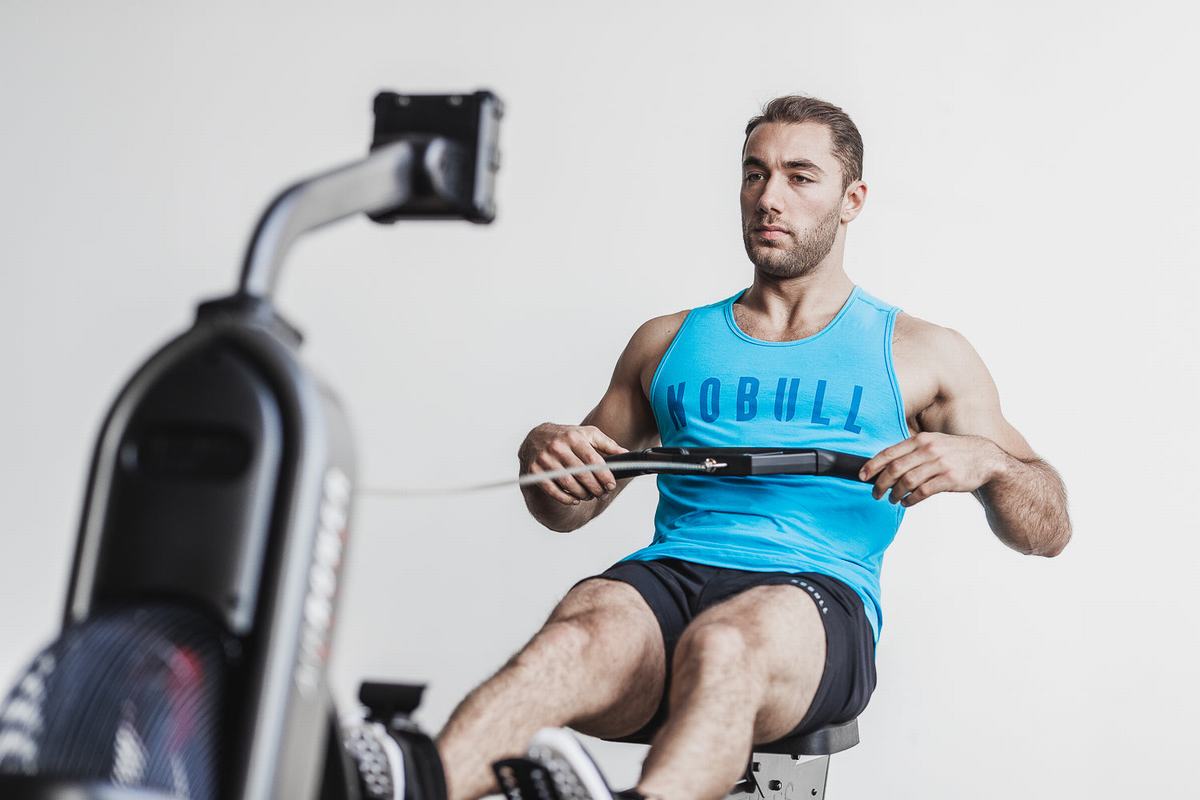 Debardeur Nobull Tank Neon Homme Bleu | ZQ0915346