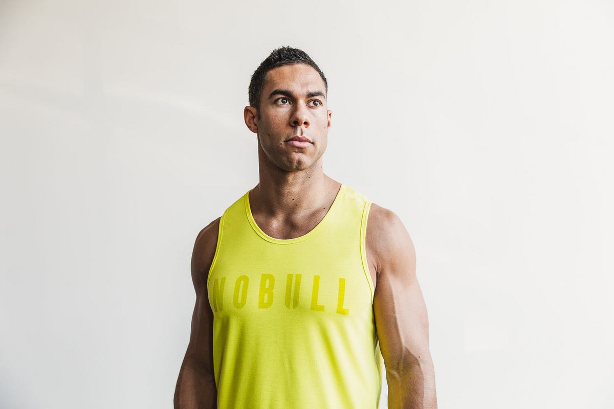 Debardeur Nobull Tank Neon Homme Jaune | BJ8315640