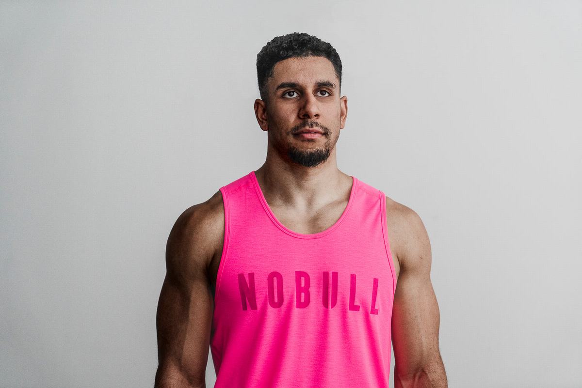 Debardeur Nobull Tank Neon Homme Rose | AZ6975140