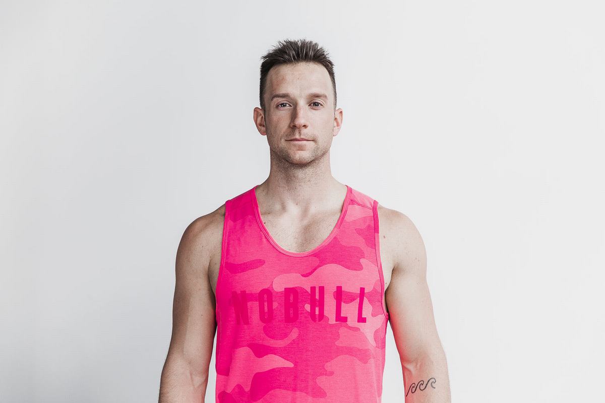 Debardeur Nobull Tank Neon Homme Rose Camouflage | JW2875061