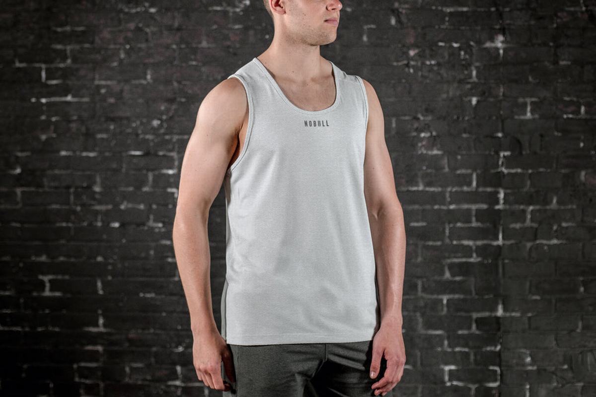 Debardeur Nobull Textured Tank Homme Grise | DB1698734