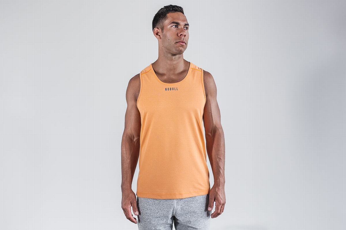 Debardeur Nobull Textured Tank Homme Jaune | KE3714692