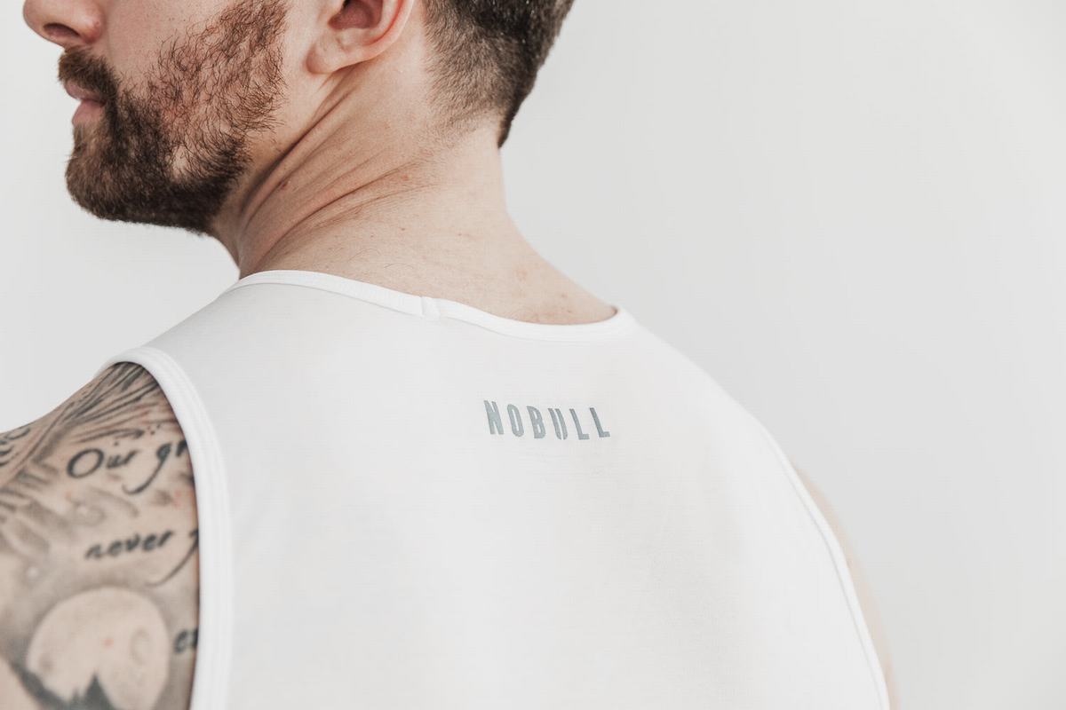 Debardeur Nobull Wodapalooza Dip-Dye Tank Homme Blanche | EY2837460