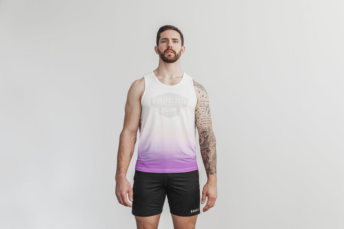 Debardeur Nobull Wodapalooza Dip-Dye Tank Homme Blanche | EY2837460