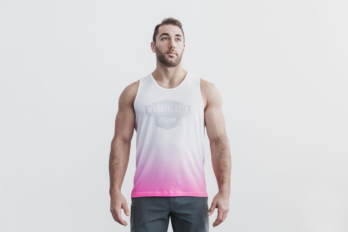 Debardeur Nobull Wodapalooza Dip-Dye Tank Homme Rose | WN0185243