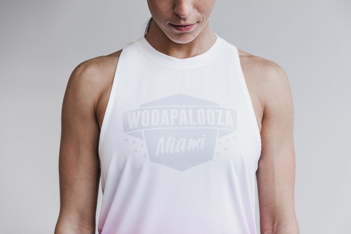 Debardeur Nobull Wodapalooza High-Neck Dip-Dye Tank Femme Blanche | QC4823971