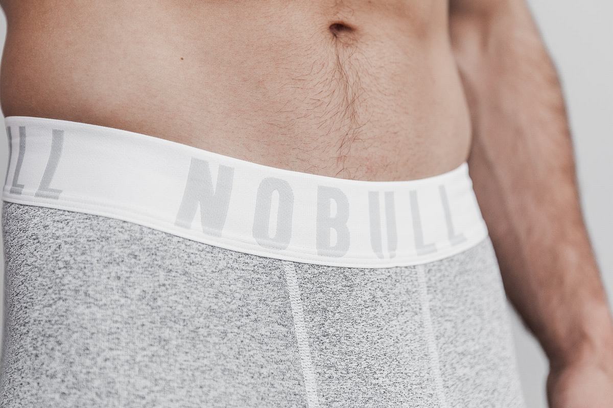 Leggings Nobull 3/4 Compression Tight Plush Heather Homme Blanche | OY8251706