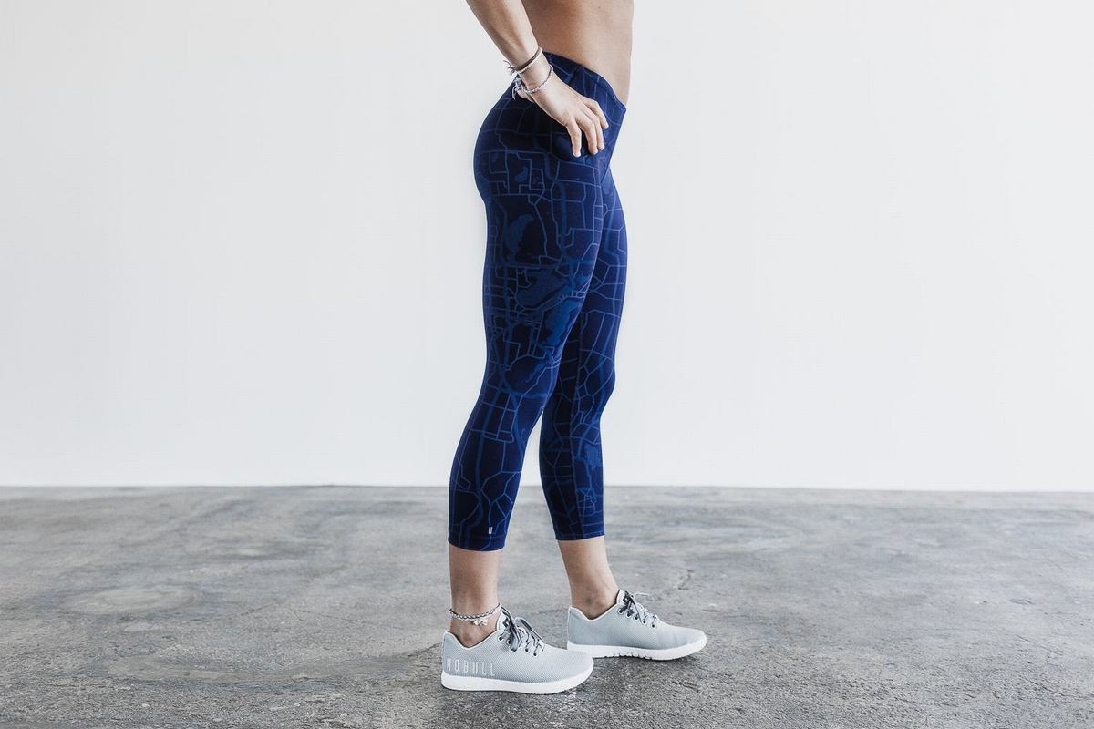 Leggings Nobull Crop Femme Bleu Marine | NL2806913