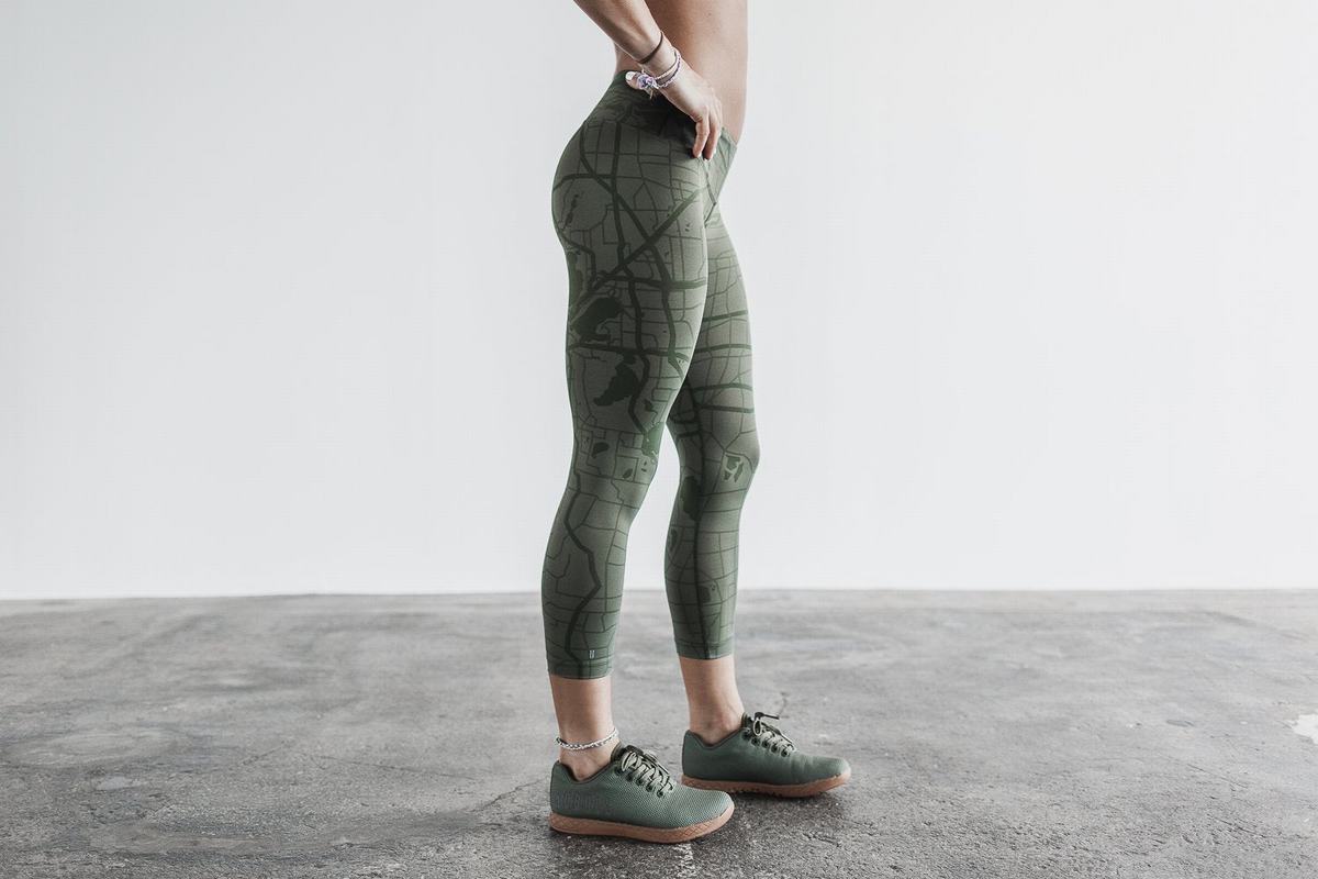 Leggings Nobull Crop Femme Vert | BS0798461