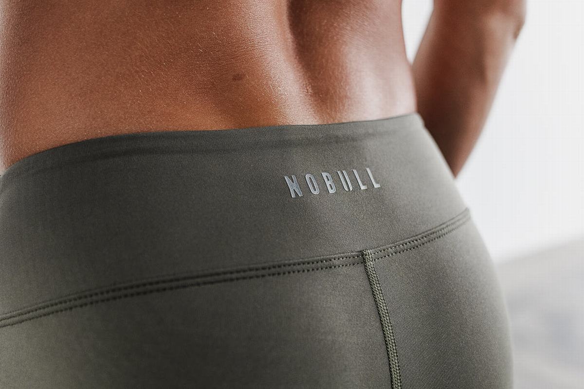 Leggings Nobull Crop Femme Vert | QR2305179