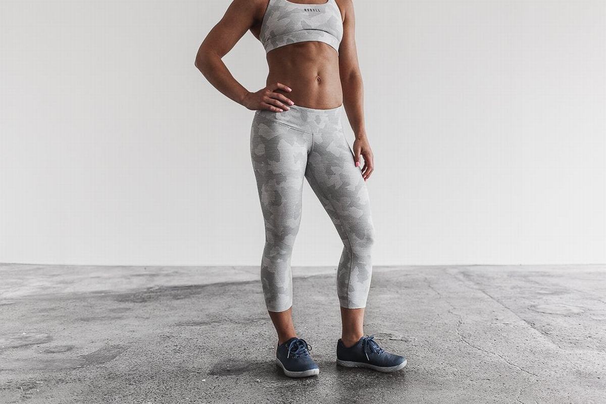 Leggings Nobull Crop Melange Femme Camouflage | RO0496718