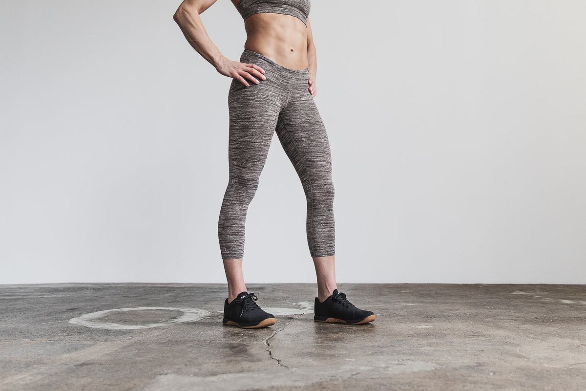 Leggings Nobull Crop Melange Femme Grise | KL9023857