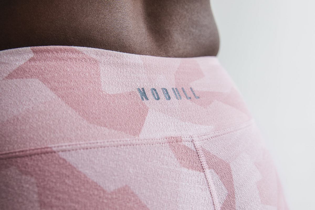 Leggings Nobull Crop Melange Femme Rose Camouflage | IM0439782