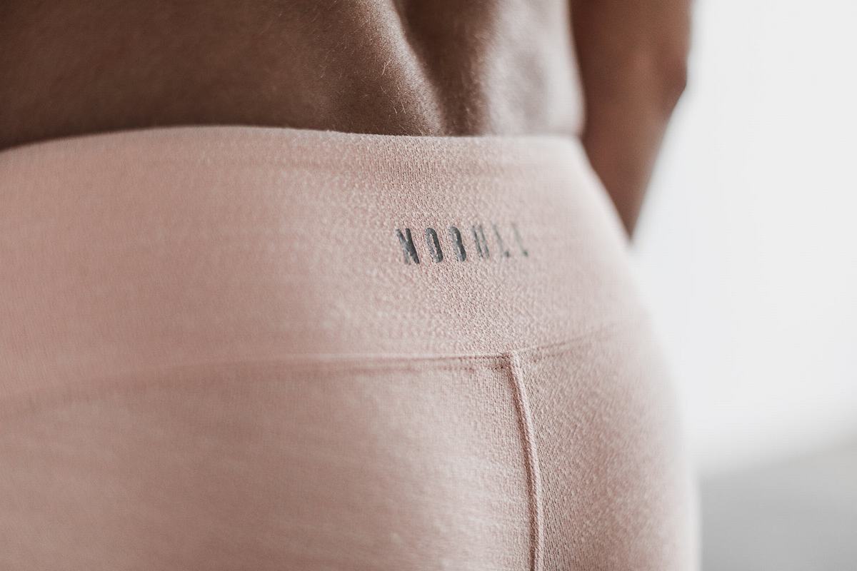 Leggings Nobull Crop Melange Femme Rose | MU8234701