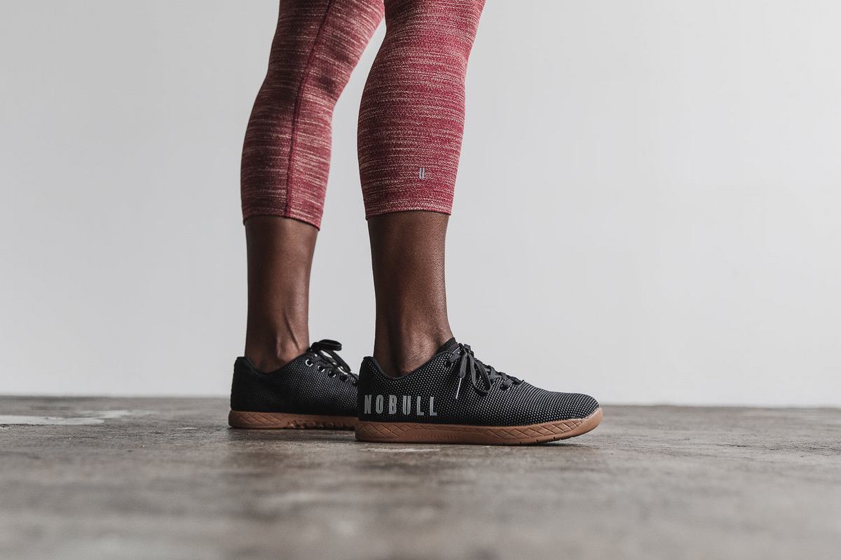 Leggings Nobull Crop Melange Femme Rouge | IU3524718