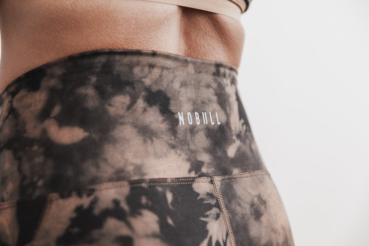 Leggings Nobull High-Rise 7/8 Pocket Tight Tie-Dye Femme Noir | MP2479136