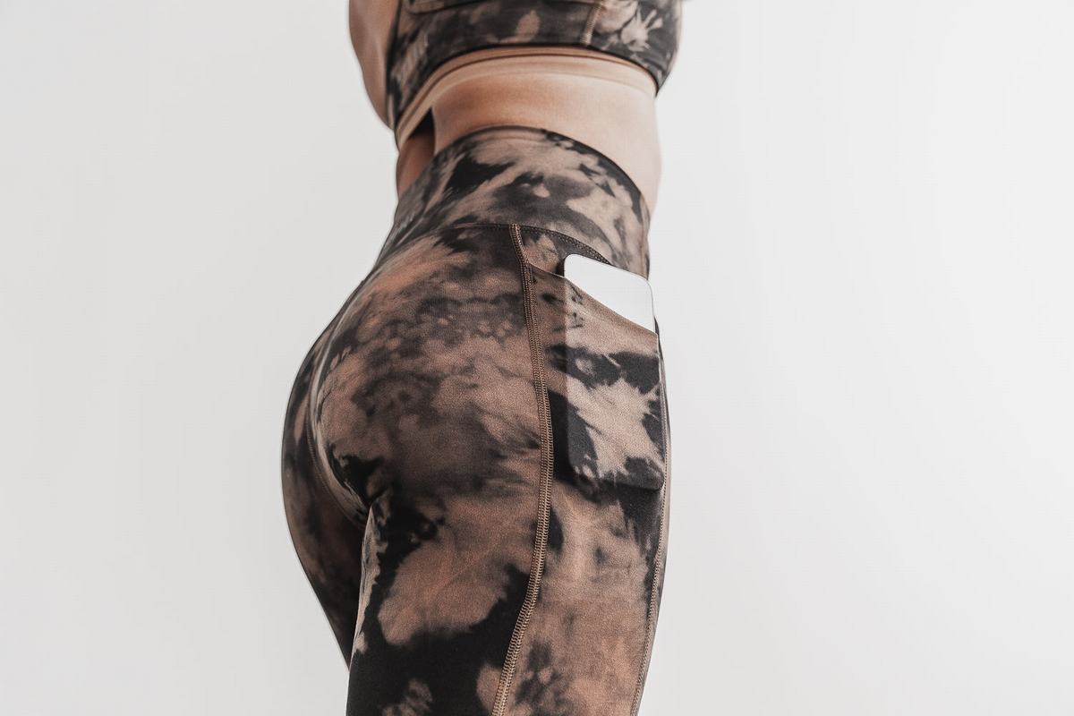 Leggings Nobull High-Rise 7/8 Pocket Tight Tie-Dye Femme Noir | MP2479136