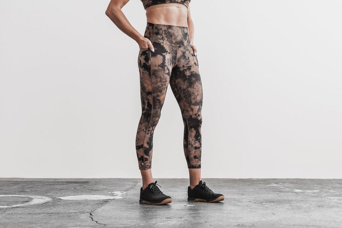Leggings Nobull High-Rise 7/8 Pocket Tight Tie-Dye Femme Noir | MP2479136