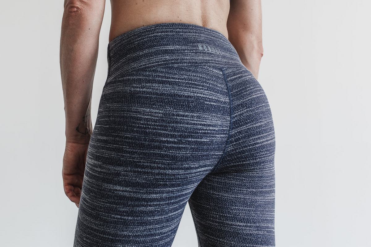 Leggings Nobull High-Rise 7/8 Tight Melange Femme Bleu Marine | LQ2439801