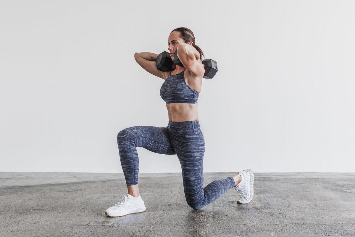 Leggings Nobull High-Rise 7/8 Tight Melange Femme Bleu Marine | LQ2439801