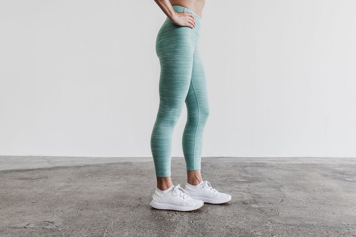 Leggings Nobull High-Rise 7/8 Tight Melange Femme Bleu | UX8361047